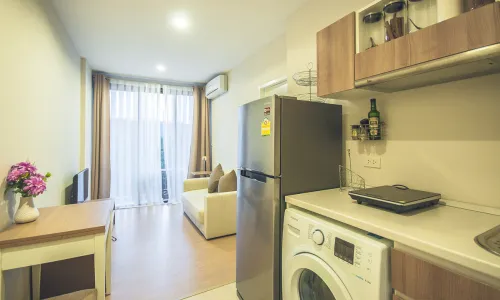 Модные апартаменты с 1 спальней и с видом на город в проекте Зескейп 1 Кондоминиум, на пляже Бангтао/Лагуна