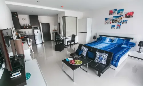 Великолепные апартаменты с 1 спальней и с видом на город в проекте Карон Чик, на пляже Карон