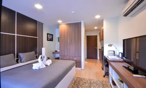 Cтильные апартаменты с 1 спальней и с видом на сад в проекте Зе Найс Кондотель, на пляже Бангтао/Лагуна