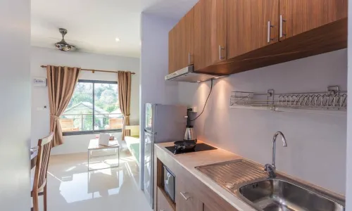 Cтильные апартаменты с 1 спальней и с видом на горы, на пляже Найхарн