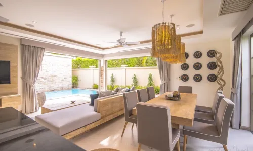 Удобная вилла с 3 спальнями и с видом на бассейн в проекте Зе Резиденс Бангтао, на пляже Бангтао/Лагуна