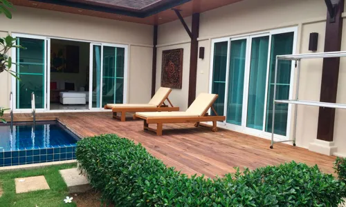 Шикарная вилла с 4 спальнями и с видом на бассейн в проекте Ту Виллас Холидей Ориентал Стайл Лайян, на пляже Бангтао/Лагуна