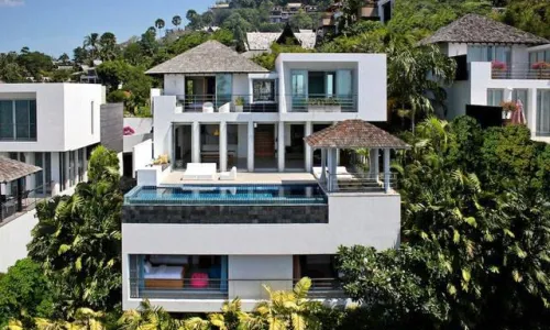 Прекрасная вилла с 3 спальнями и с видом на море в проекте Сурин Хайтс, на пляже Сурин