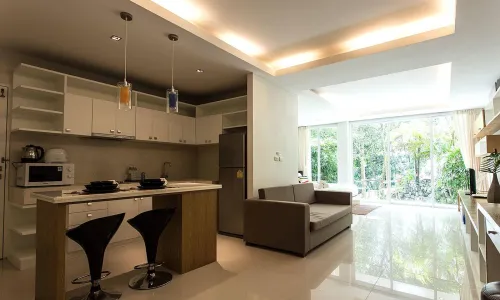 Сказочные апартаменты с 1 спальней и с видом на горы в проекте Зе Tрис резиденс, на пляже Камала 