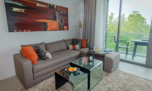 Cтильные апартаменты с 2 спальнями и с видом на город в проекте Оушен Стоун, на пляже Бангтао/Лагуна