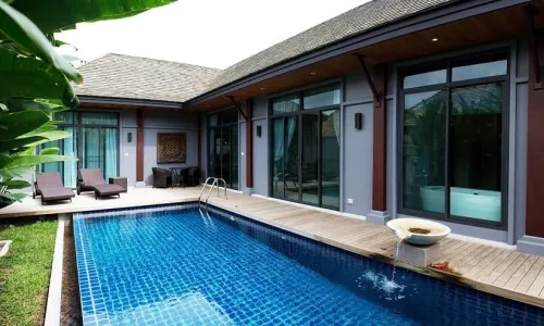 Прекрасная вилла с 2 спальнями и с видом на бассейн в проекте Сайюань Естейт, на пляже Равай