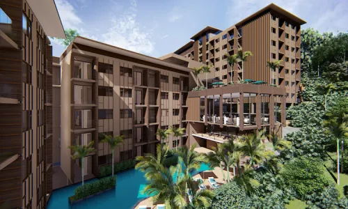 Роскошные апартаменты студия и с видом на бассейн в проекте Прауд Карон, на пляже Карон