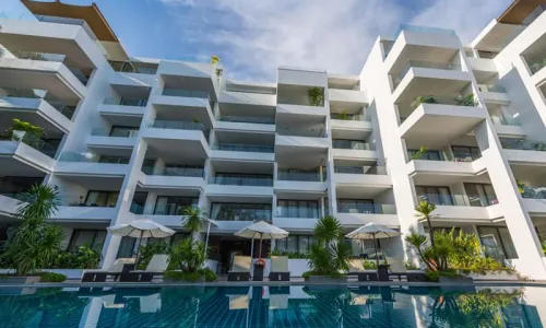 Апартаменты с 1 спальней и с видом на море в проекте Сансури, район Сурин