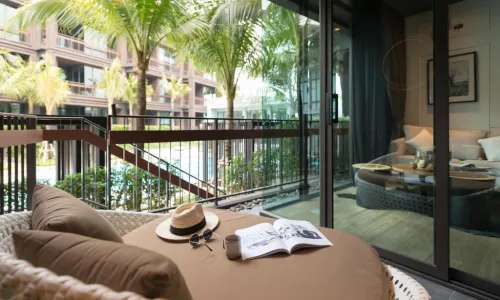 Прекрасные апартаменты с 1 спальней и с видом на бассейн в проекте Сатурдэйс, на пляже Равай